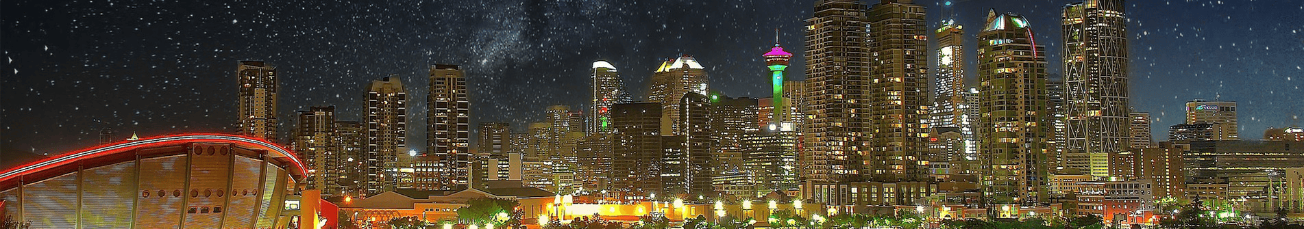 Calgary skyline at night